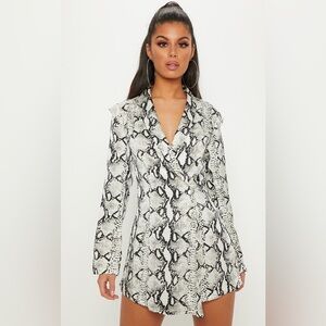 PrettyLittleThing snakeskin romper blazer